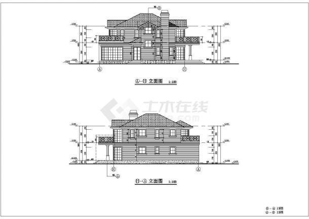 上海二层别墅式办公楼砖混结构建筑设计施工全套cad施工布置图-图二