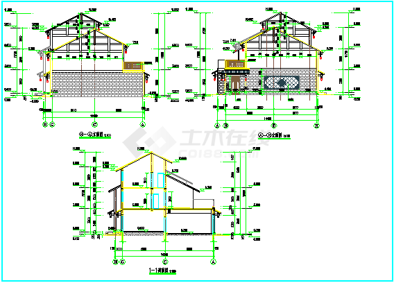 某砖混结构古建筑设计CAD施工图-图二