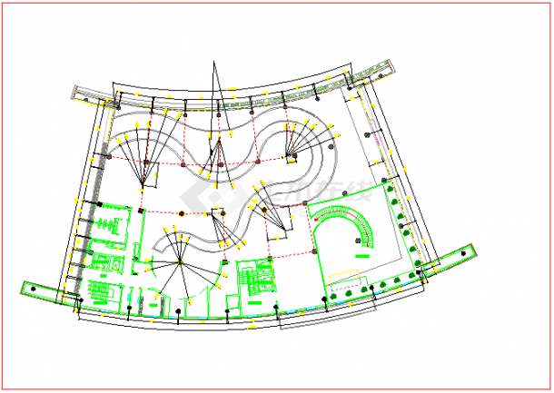多功能厅、会议厅、弧形造型装修设计图-图二