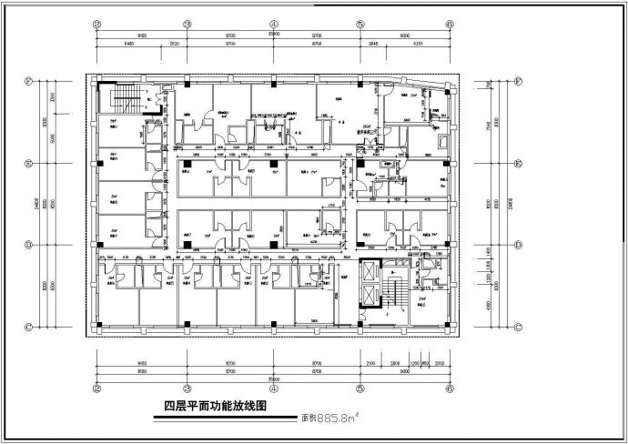 某地区五星级酒店建筑平面设计CAD图_图1