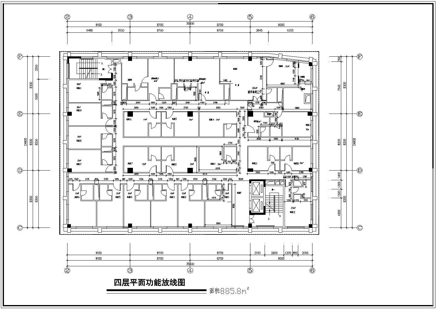 某地区五星级酒店建筑平面设计CAD图