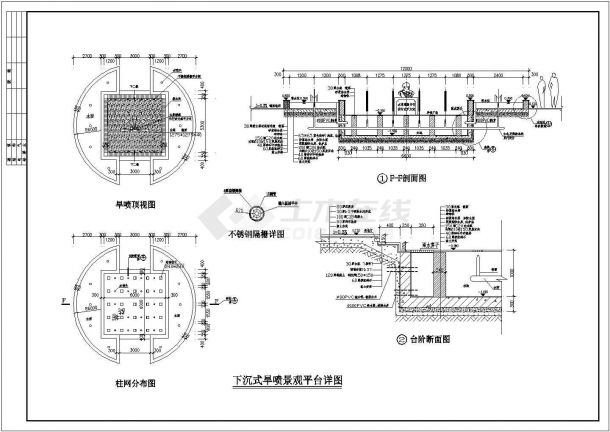 某地区广场全套环境施工设计CAD图-图二