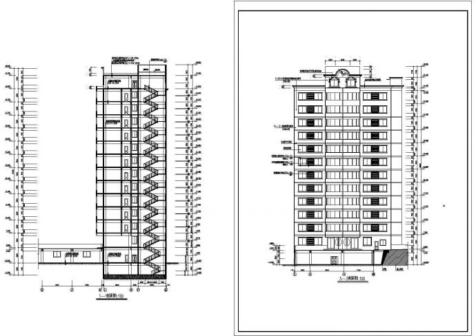 某地区金沙江大酒楼建筑设计CAD图_图1