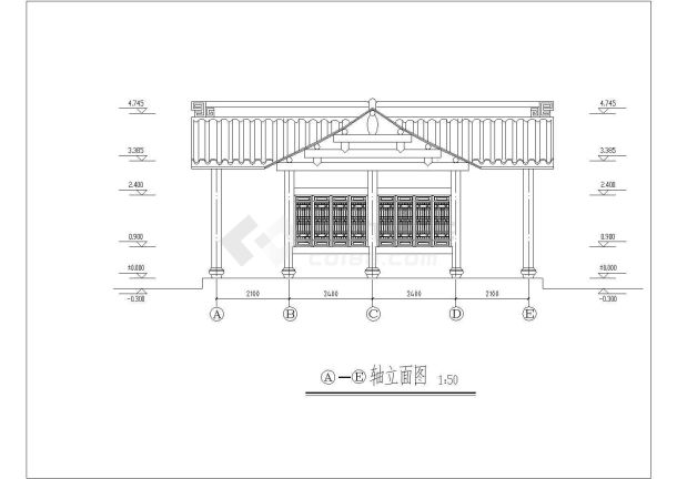 某地区古建筑设计规划方案建筑施工图-图二