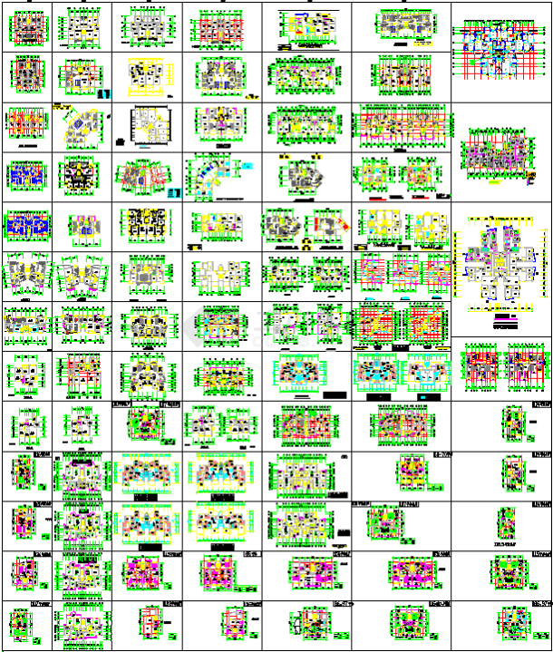 种类丰富的近百套商品房建筑户型平面图设计图纸（各类尺寸、面积）-图一