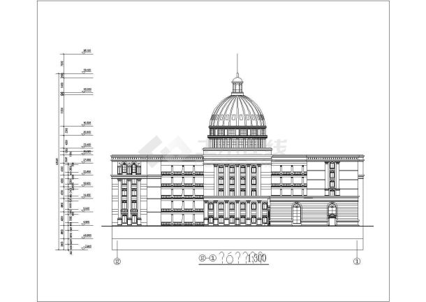 浙江省某地区欧式办公楼建筑施工图-图二