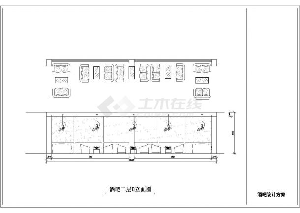 某地区酒吧设计精装修方案CAD图-图一