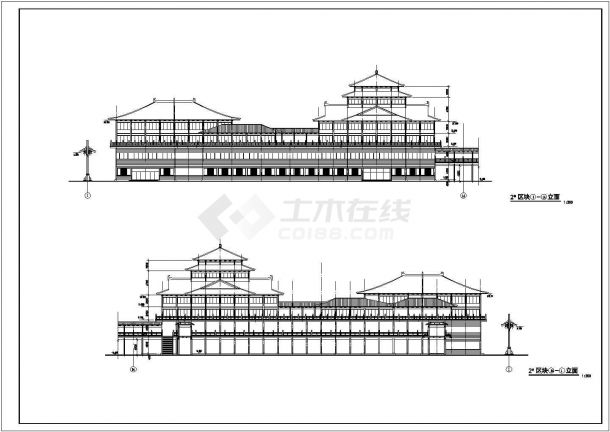 某地四层寺庙建筑设计方案施工规划图-图二