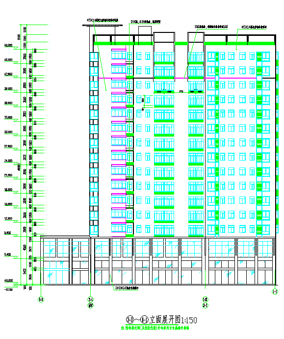 某15层框剪结构高层商住楼建筑设计图纸-高层住宅楼建筑施工图（含详细设计说明）