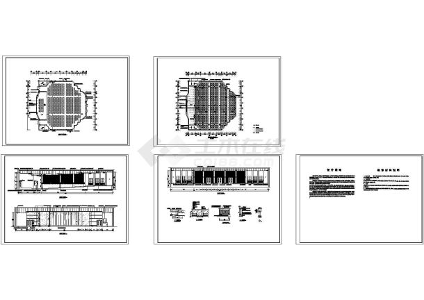 比较详细的报告厅建筑CAD施工图纸-图二