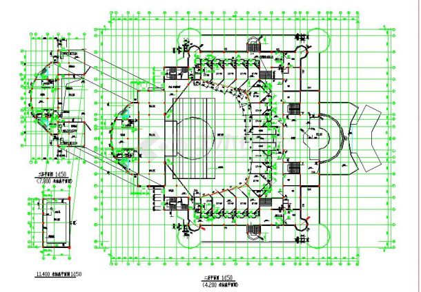 比较详细的小型二层娱乐中心建筑CAD设计图纸-图二