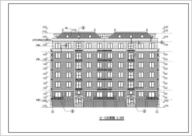 某六层住宅楼建筑设计cad图纸（含详细设计说明）-图二