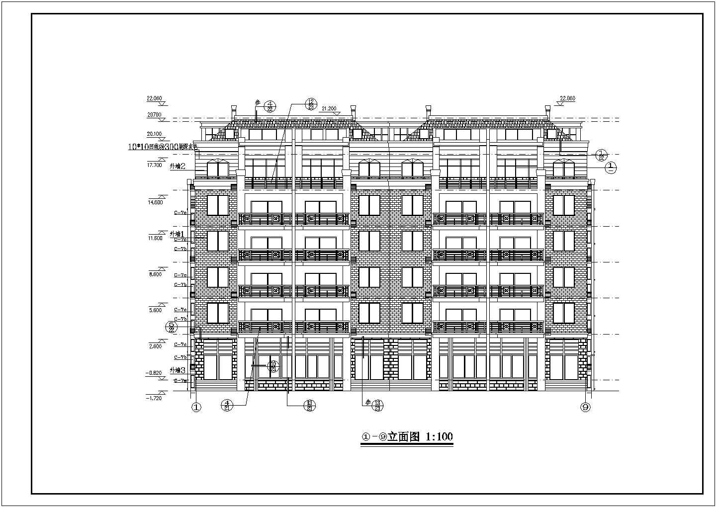 某六层住宅楼建筑设计cad图纸（含详细设计说明）