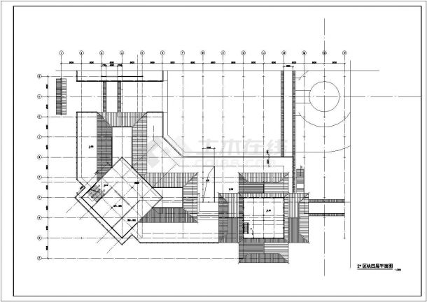 某三层娱乐中心建筑CAD设计图纸（标注详细）-图二