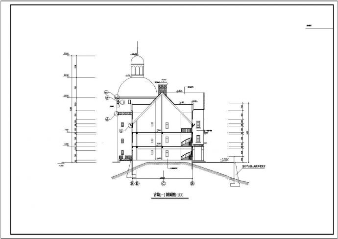某地区三层别墅建筑设计规划方案施工图_图1