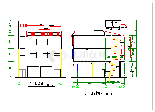 【砖混结构】某三层住宅楼建筑结构设计cad图纸-图一