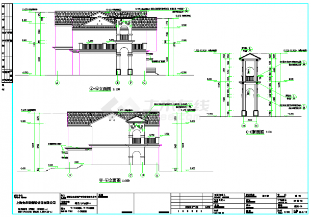 某地下1层地上2层框架结构山庄会所建筑设计cad图纸-图二