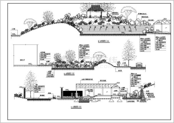 某地区广场廊亭建筑设计规划施工图-图一