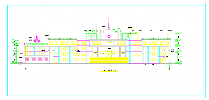 某四层框架结构办公楼建筑设计cad图纸_图1