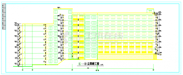 某七层砖混结构学生公寓楼建筑设计cad图纸-图二