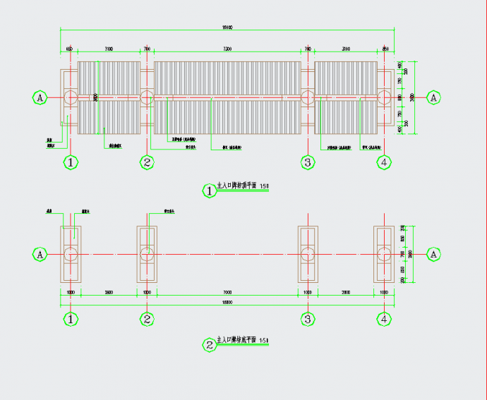 某工程园林小品牌坊CAD设计施工图纸_图1
