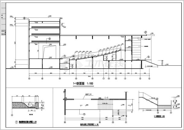 最新的五层剧院全套建筑CAD施工图纸-图一