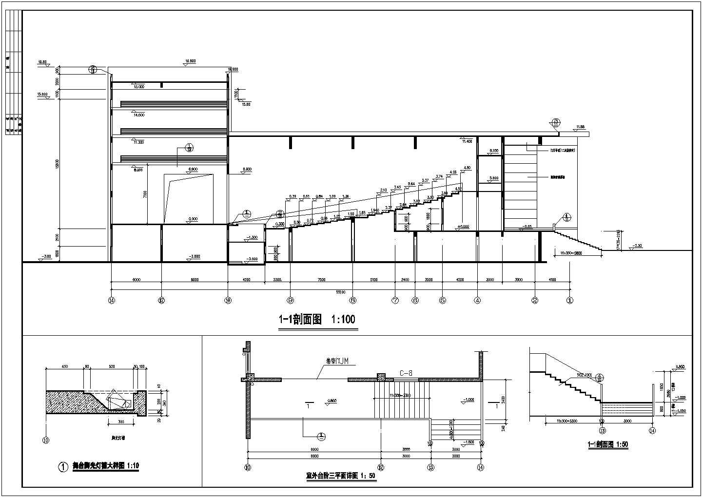 最新的五层剧院全套建筑CAD施工图纸