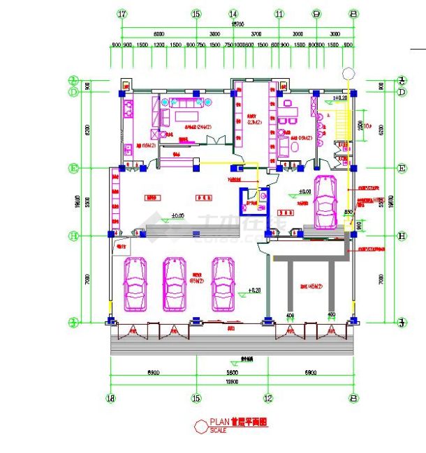 最新的汽车服务中心建筑设计图纸（小型的、标注详细）-图二