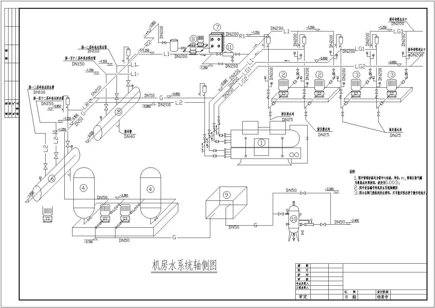 重庆某动力站机房设计施工CAD图