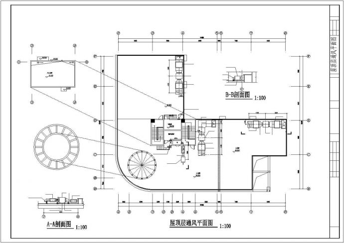 某工业用房通风cad施工平面图纸_图1