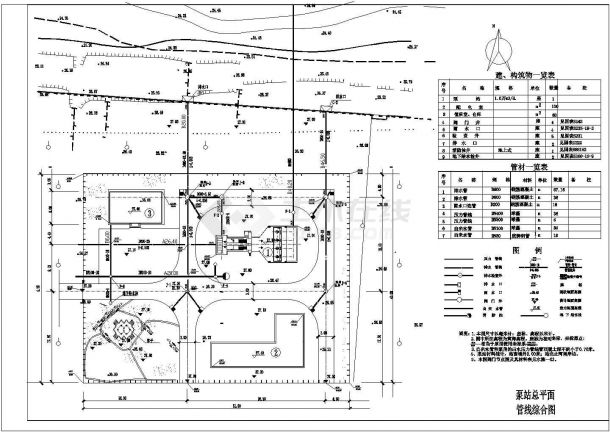 某城市排水泵站方案规划图-图二