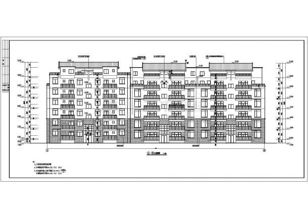 砖混结构六层单元式住宅建筑施工图-图一