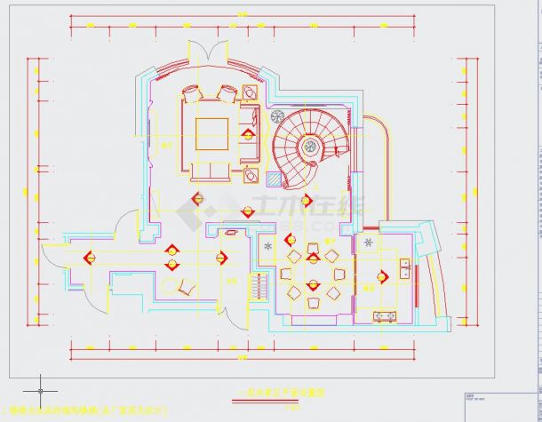 【上海】豪华二层洋房全套室内装修CAD施工图-图一
