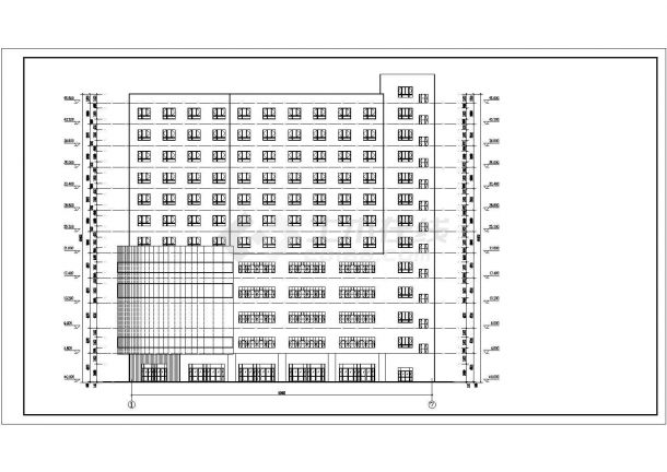 某十二层星级酒店建筑设计施工图（含大地盘车库）-图一
