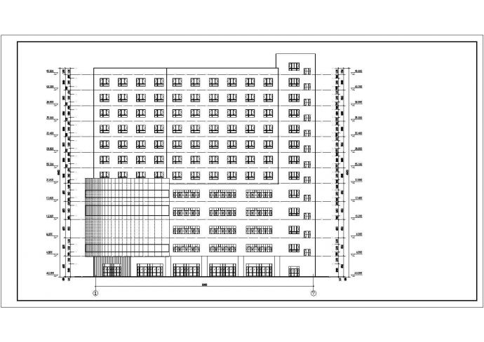 某十二层星级酒店建筑设计施工图（含大地盘车库）_图1