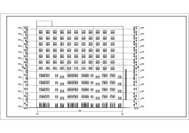 某十二层星级酒店建筑设计施工图（含大地盘车库）-图二