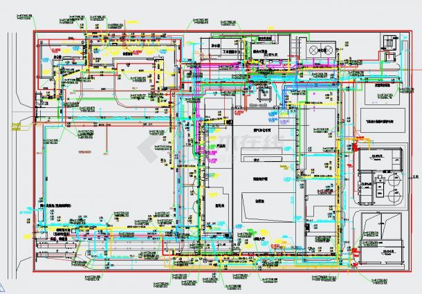 某垃圾发电项目室外管网CAD图纸-图一