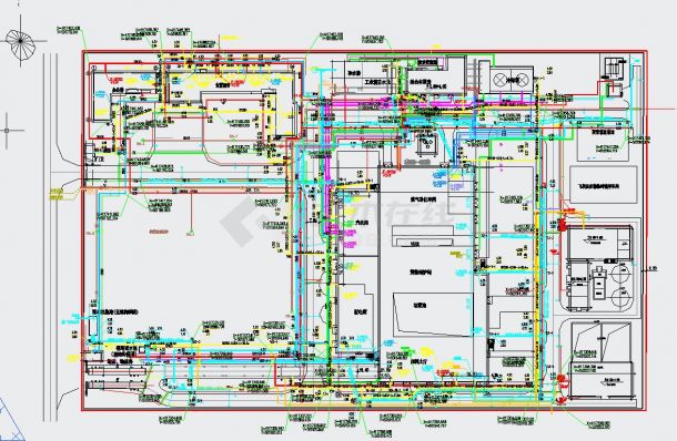 某垃圾发电项目室外管网CAD图纸-图二