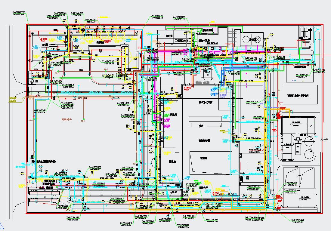 某垃圾发电项目室外管网CAD图纸