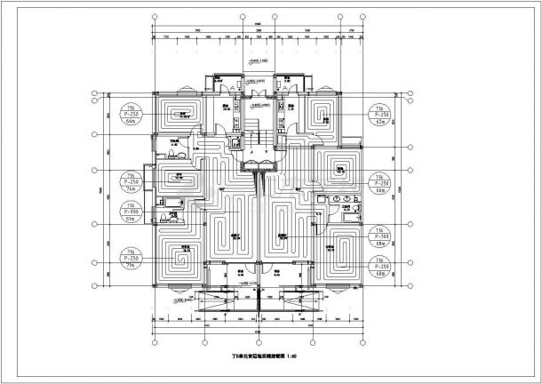 某高层住宅楼地暖设计CAD图纸（含各层地采暖排管图）-图一