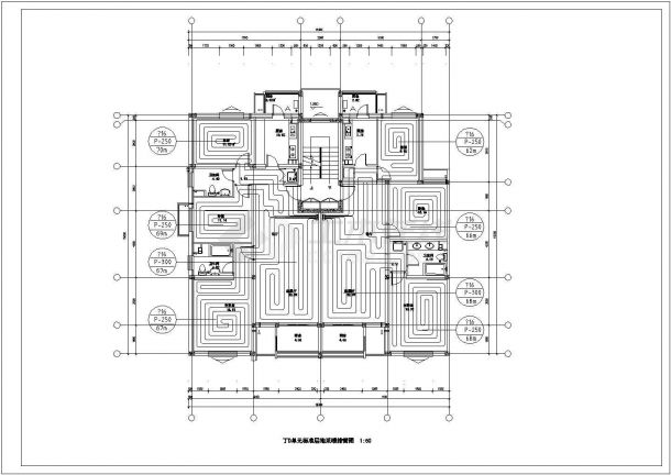 某高层住宅楼地暖设计CAD图纸（含各层地采暖排管图）-图二