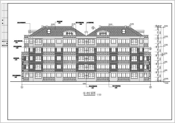 五层2920平方米住宅楼建筑施工图-图一