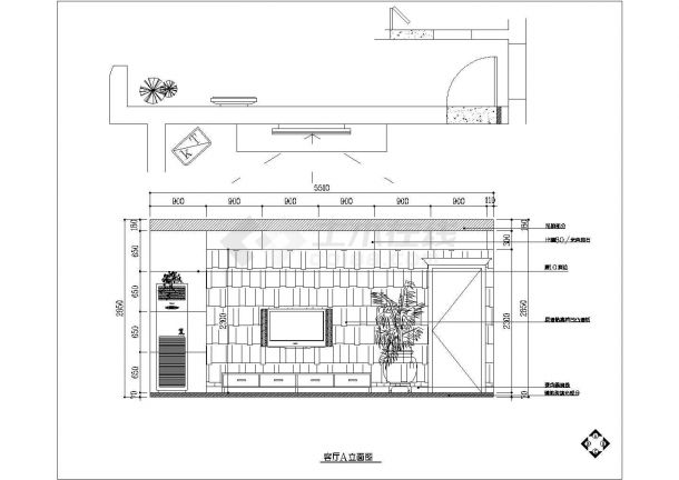 简约现代风格四室两厅室内装修设计CAD施工图-图一