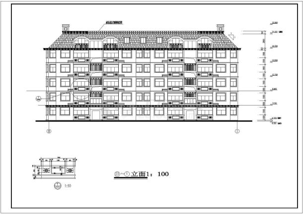 六层2610平方米公寓住宅建筑施工图-图二