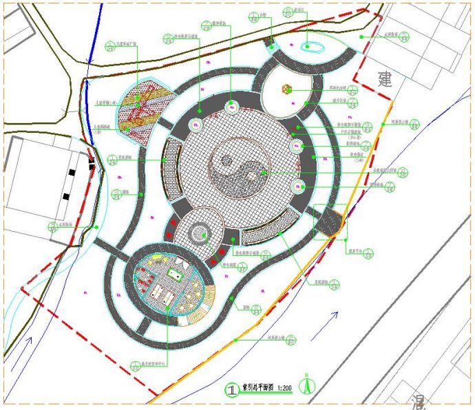 三溪乡前光村公园施工CAD设计图_图1