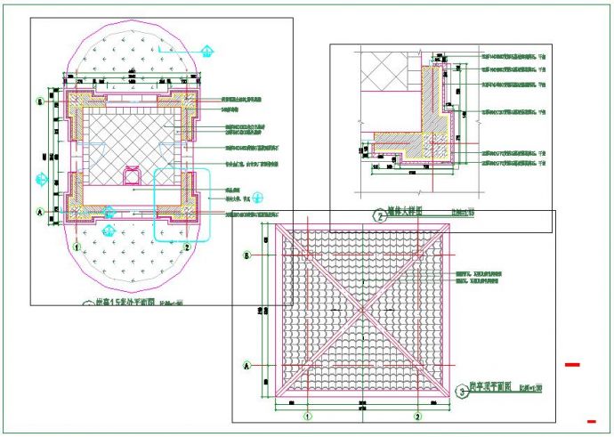 椭圆形小区岗亭施工设计CAD方案图_图1