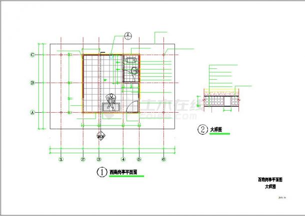实用岗亭设计施工cad平立面布置方案图-图二