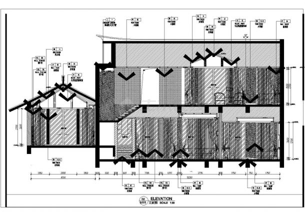 【重庆】某度假酒店别墅中式风格装修设计CAD完整施工图纸-图二