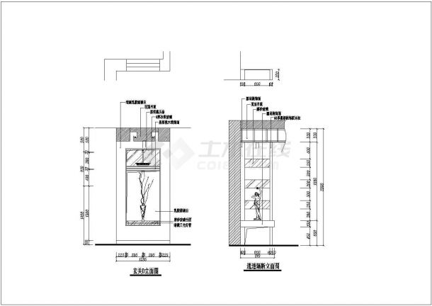 现代都市三室两厅装修设计CAD施工图-图二