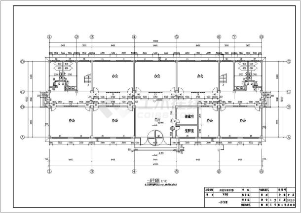 五层框架结构商务写字楼建筑和结构全套设计图（含计算书，建筑、结构图）-图二